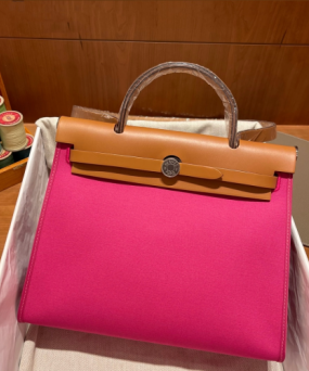 에르메스 에르백31 캔버스 로즈 포푸레 은장